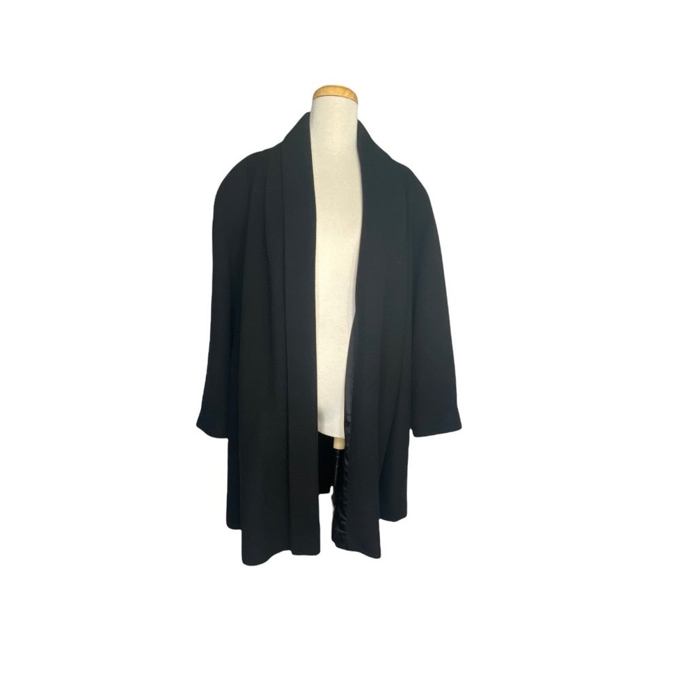Preston & York Vintage Full Wool Pea Coat Pockets Lined Black Ladies M USA Made - Picture 5 of 12